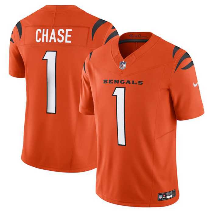 Men & Women & Youth Cincinnati Bengals #1 Ja%27Marr Chase Orange 2023 F.U.S.E. Vapor Untouchable Limited Stitched Jersey